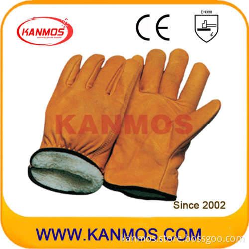 Cow Grain Leather Full Lining Winter Driver Work Glove (12306)